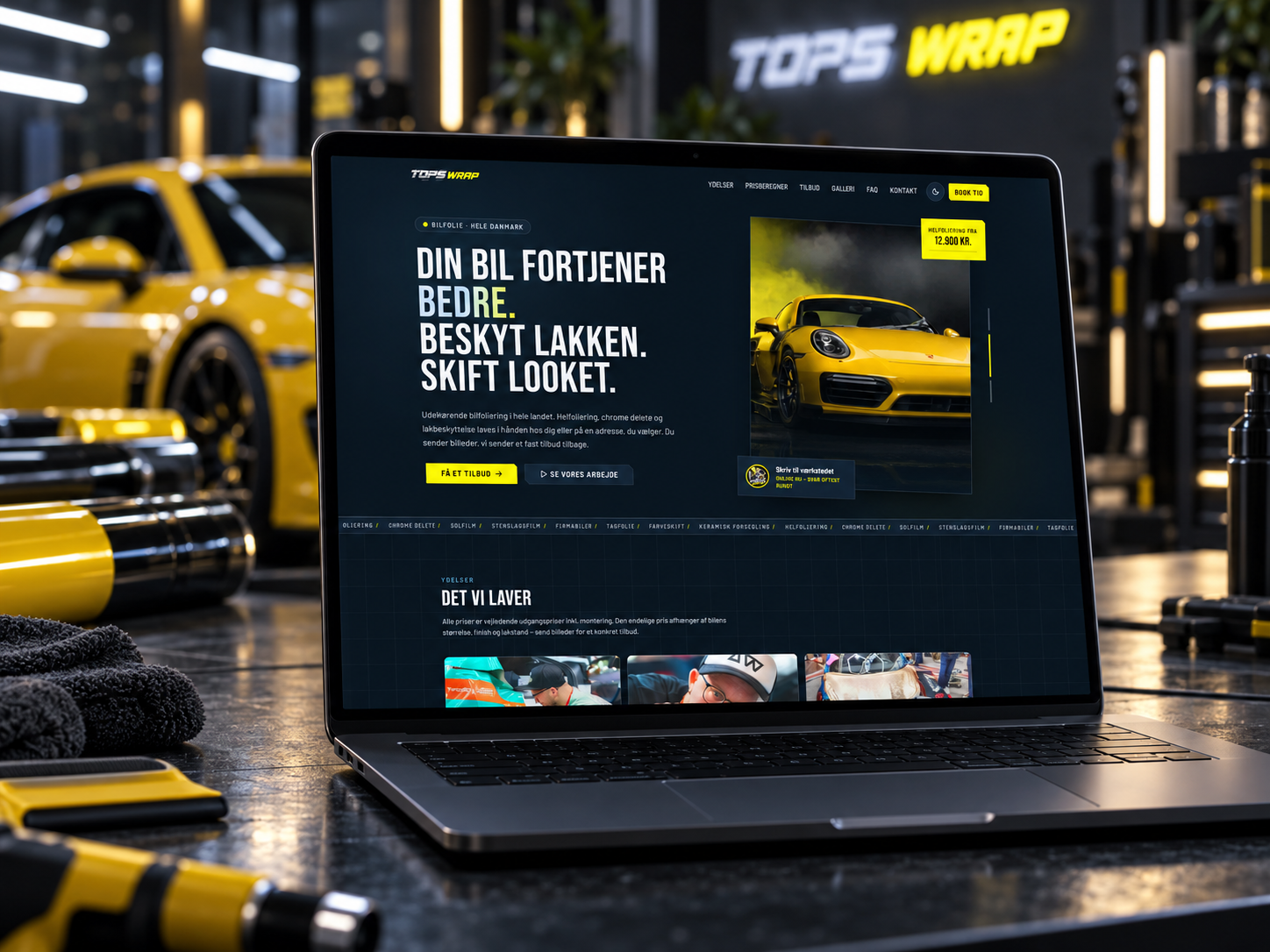 Tops Wrap — hjemmeside lavet af FREMDRFT